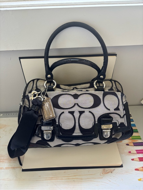 Coach Handbags - coach poppy signature push lock satchel purse